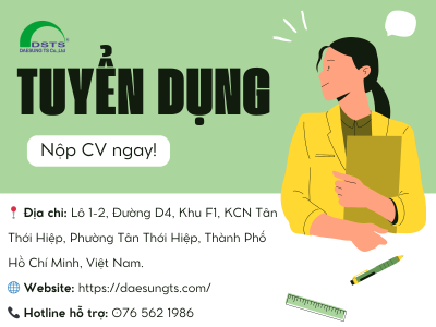 THÔNG BÁO TUYỂN DỤNG NHÂN SỰ TẠI TP. HCM - DAESUNG TS